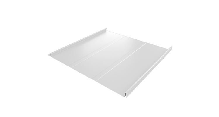 Фальц двойной стоячий Line Grand Line 0,5 Satin с пленкой на замках RAL 9003 сигнальный белый