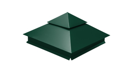 Колпак на столб двойной 390х390мм 0,45 PE с пленкой RAL 6005 зеленый мох