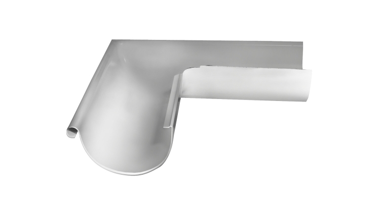 Угол желоба внешний Grand Line PU 90 гр 125 мм RAL 9003 сигнальный белый