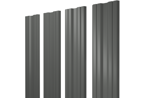 Штакетник Twin с прямым резом 0.45 PE RAL 7005 мышино-серый
