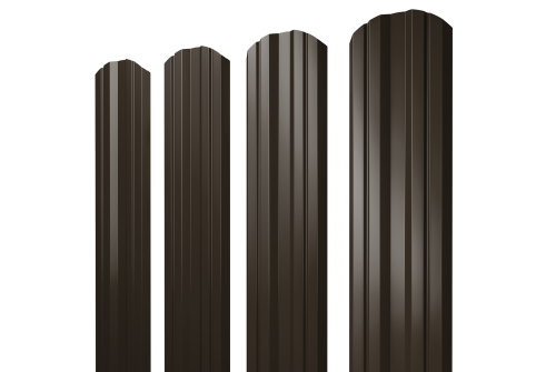 Штакетник Twin фигурный 0.45 PE RR 32 темно-коричневый