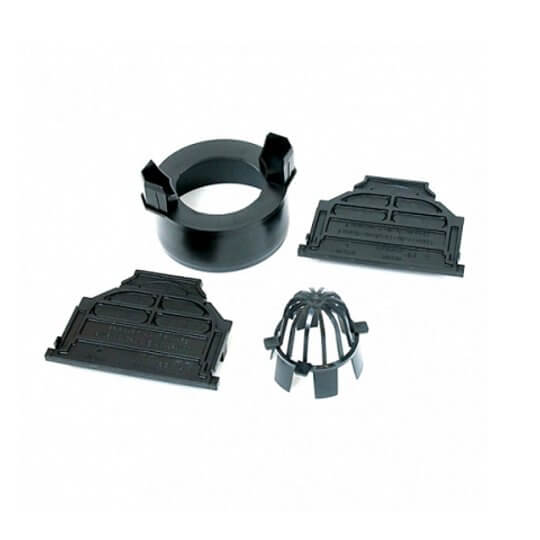 Набор аксессуаров Hexaline черный из пластика (2 торцевые заглушки, корзина для листьев, патрубок)