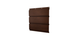 Софит металлический без перфорации 0,45 Print Elite с пленкой Choco Wood TwinColor