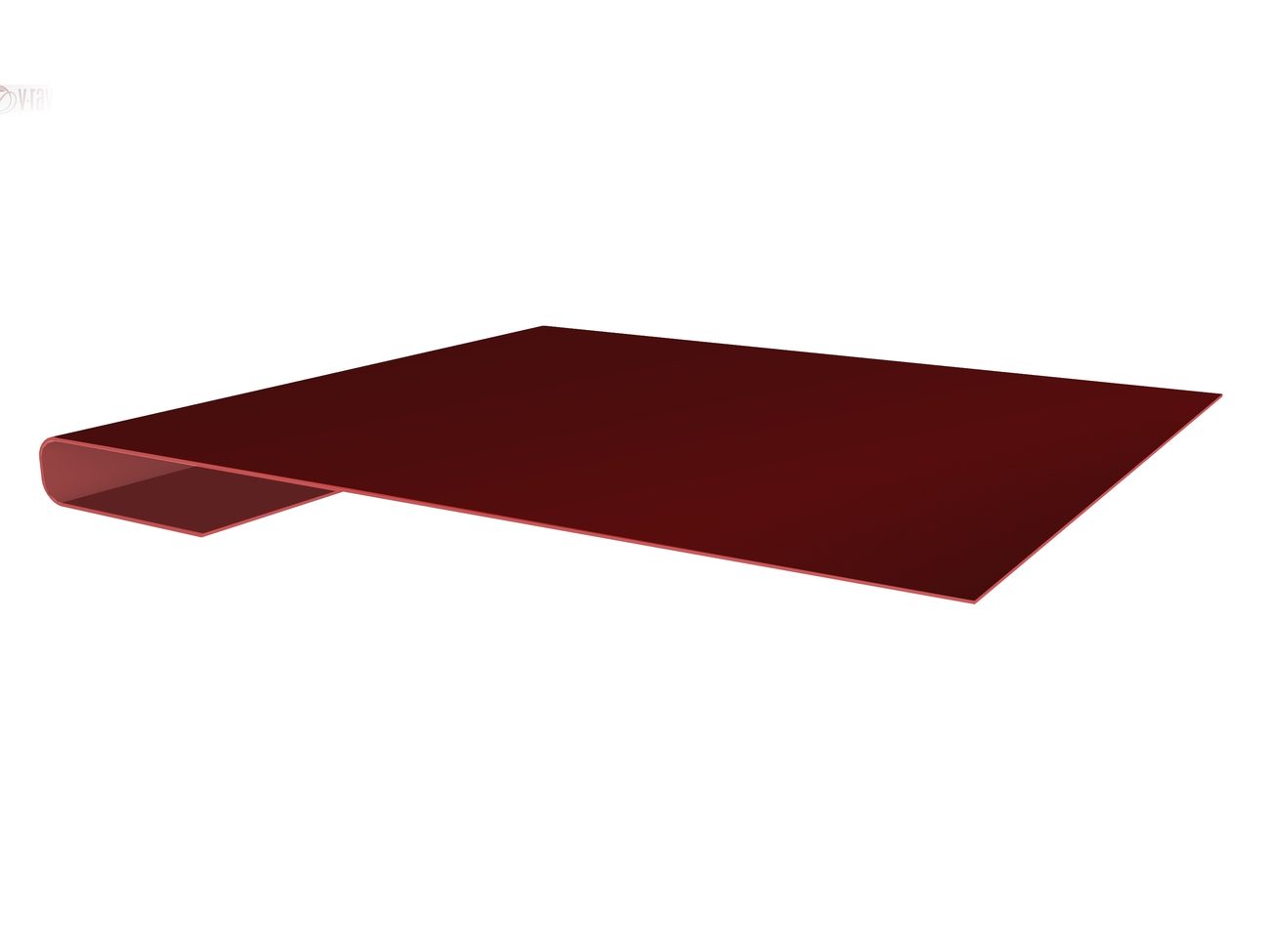 Планка завершающая простая 65мм Satin с пленкой RAL 3009 оксидно-красный