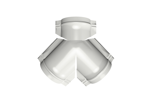 Тройник Y конька полукруглого 0,45 PE с пленкой RAL 9003 сигнальный белый