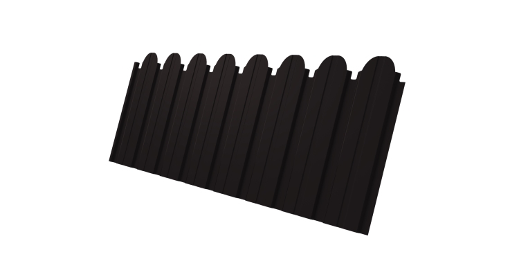 Профнастил С10B фигурный 0,45 PE-Double RAL 9005 черный