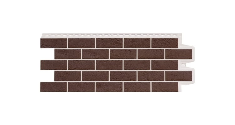 Фасадная панель GL Состаренный кирпич Design Plus каштан с белым швом