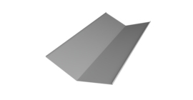 Планка ендовы нижней 300х300 0,5 Satin с пленкой RAL 9006 бело-алюминиевый (2м)