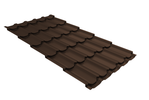 Металлочерепица квинта плюс 0,45 Drap TwinColor RAL 8017 шоколад