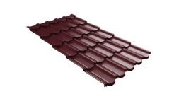 Металлочерепица  квинта плюс Grand Line c 3D резом 0,45 Drap ST RAL 3005 красное вино