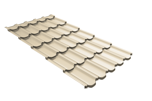 Металлочерепица  квинта плюс Grand Line c 3D резом 0,45 Drap TX RAL 1015 светлая слоновая кость