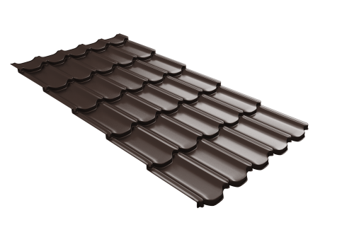 Металлочерепица  квинта плюс Grand Line c 3D резом 0,45 Drap TX RAL 8017 шоколад