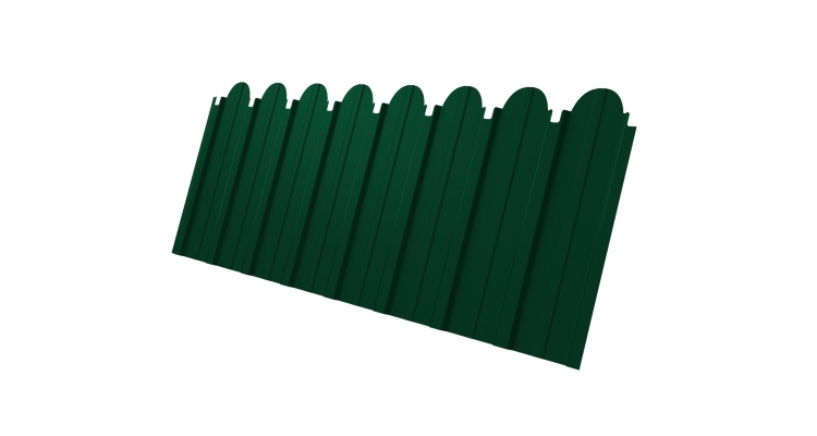 Профнастил C10A фигурный 0.5 Satin Matt TX с пленкой RAL 6005 зеленый мох