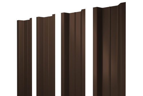 Штакетник П-образный В с прямым резом 0,5 Satin RAL 8017 шоколад
