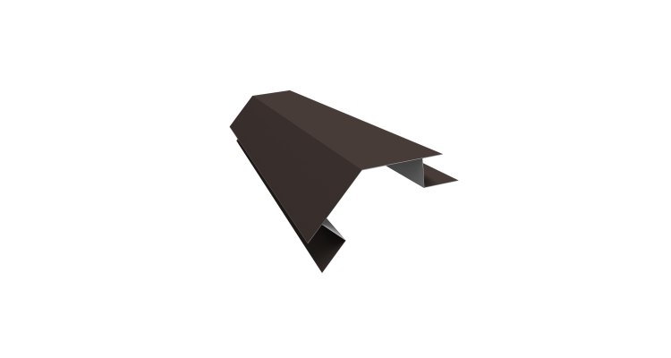 Планка угла внешнего сложного 135 градусов Блок-хаус new 0,45 PE с пленкой RR 32 темно-коричневый (3м)