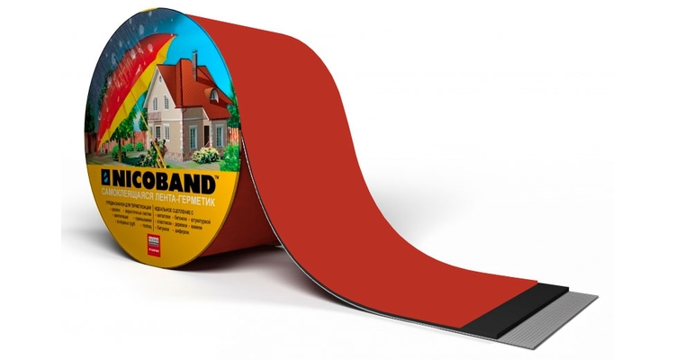 Лента герметизирующая Технониколь Nicoband самоклеящаяся 10мх15см, красная