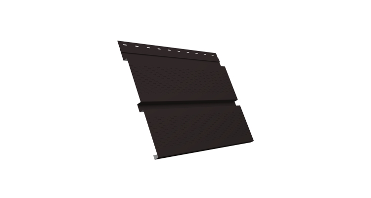 Софит металлический Квадро Брус с перфорацией 0,5 Satin с пленкой RAL 9005 черный