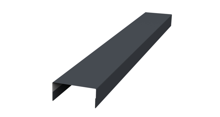 Ламель лицевая 125 забора жалюзи Texas стартовая/финишная для калиток и ворот 0.45 Drap-double TX RAL 7024 мокрый асфальт