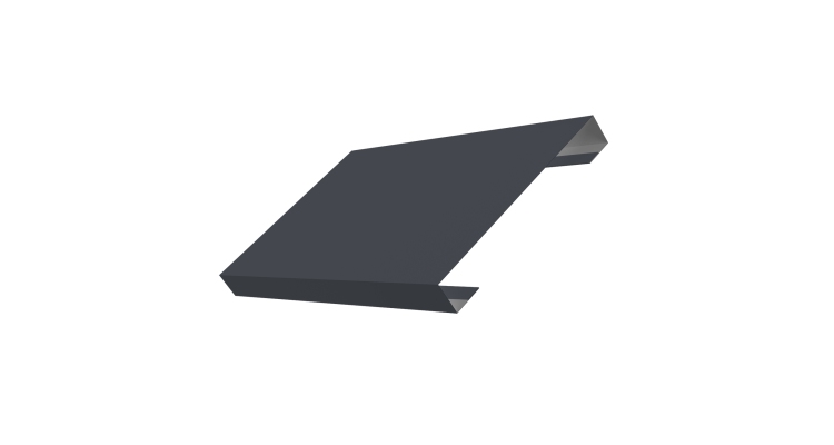 Ламель лицевая 150 забора жалюзи Texas стартовая/финишная для калиток и ворот 0.5 Satin с пленкой RAL 7024 мокрый асфальт