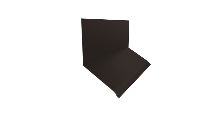 Планка примыкание верхнее к стене фальц Grand Line 150х130х20 0,45 Drap TX RR 32 темно-коричневый (2м)