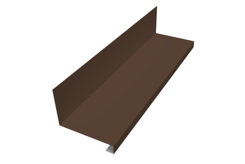 Планка примыкание нижнее к трубе фальц Grand Line 0,5 Satin с пленкой RAL 8017 шоколад (2м)