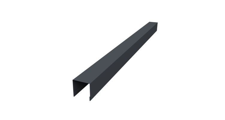 Планка вертикальная лицевая для забора жалюзи Palermo 0,45 Drap TwinColor RAL 7024 мокрый асфальт (1,8м)