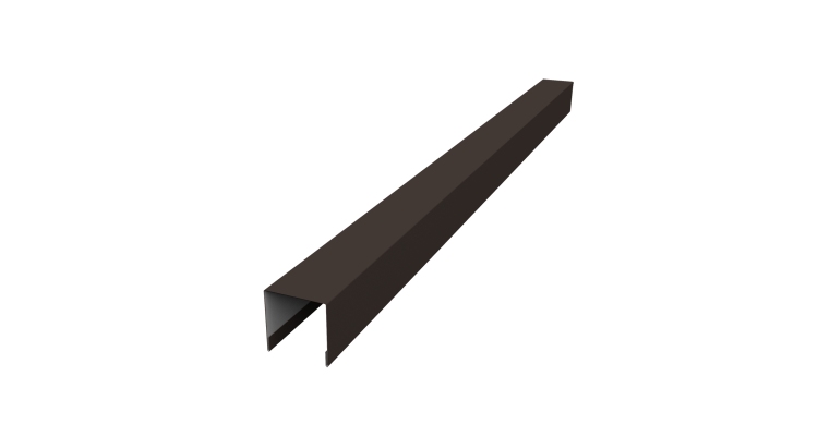 Планка вертикальная лицевая для забора жалюзи Palermo 0,5 Drap RR 32 темно-коричневый (1,8м)