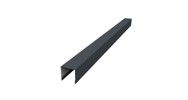 Планка вертикальная лицевая для забора жалюзи Palermo 0,5 PurPro Matt 275 RAL 7024 мокрый асфальт (3м)