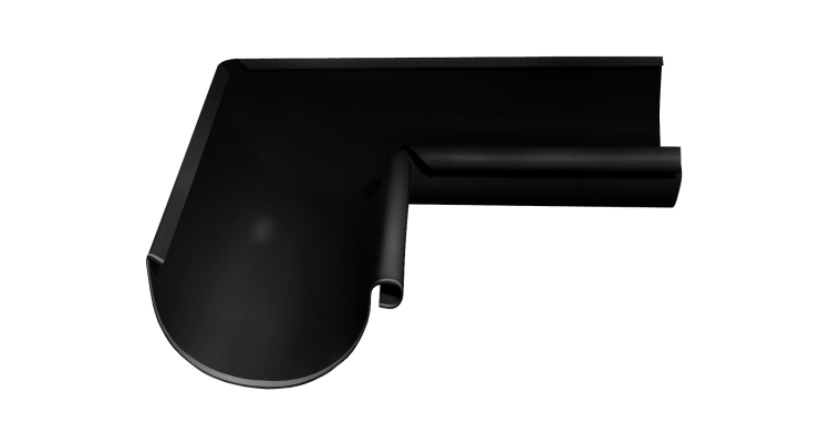 Угол желоба внутренний GL PE Matt 90 гр 125 мм RAL 9005 черный