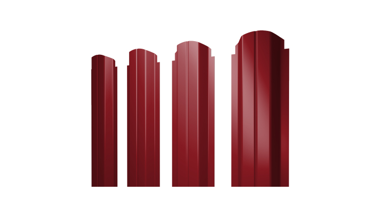 Штакетник П-образный А фигурный 0.45 PE RAL 3003 рубиново-красный